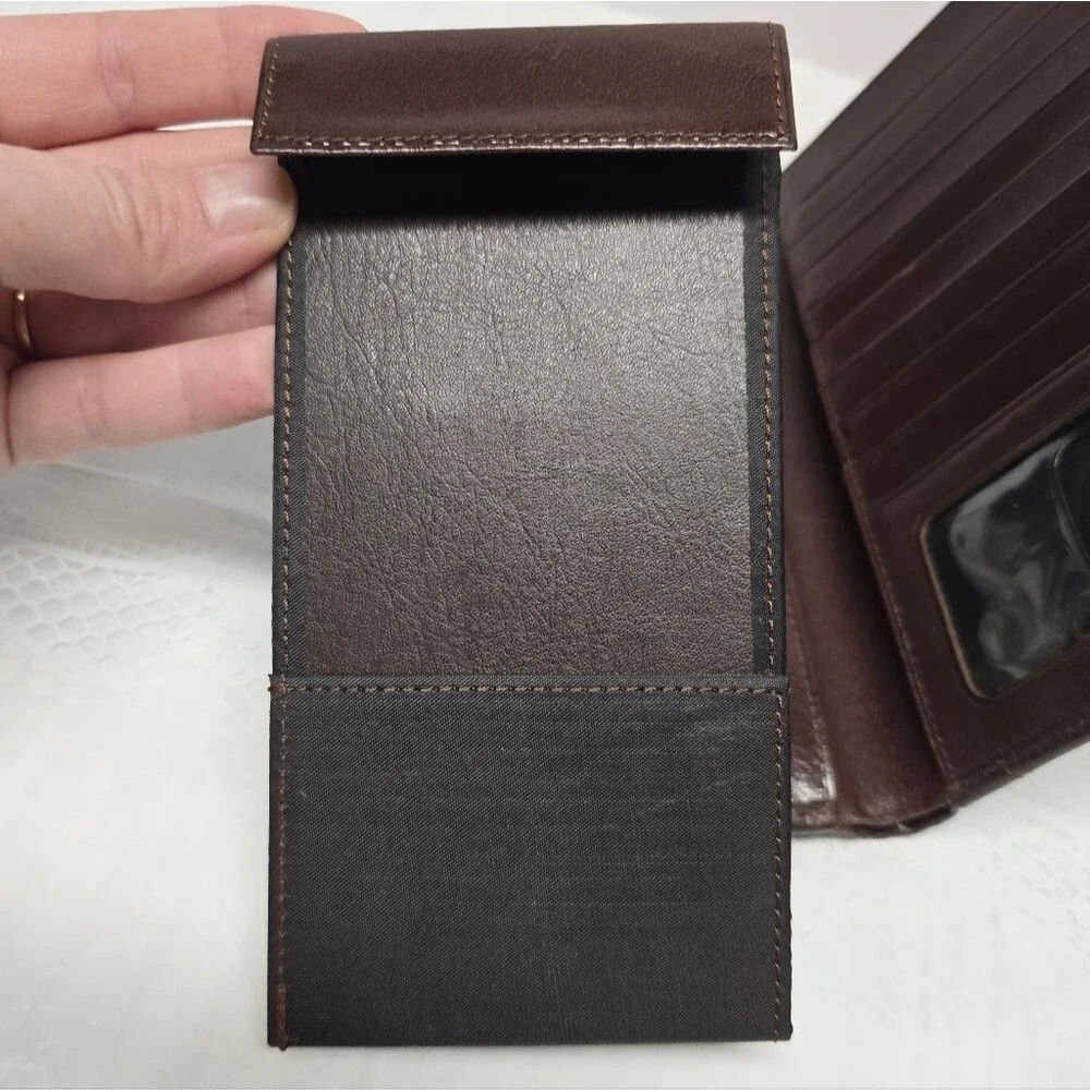 Vintage Samsonite Genuine Brown Leather Wallet Travel Organizer Business Casual